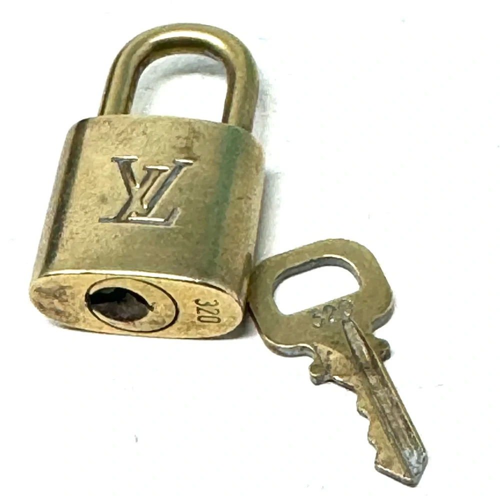 Authentic Louis Vuitton Gold Lock & Key Brass Number 320